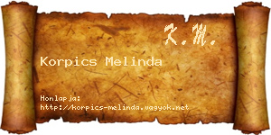 Korpics Melinda névjegykártya